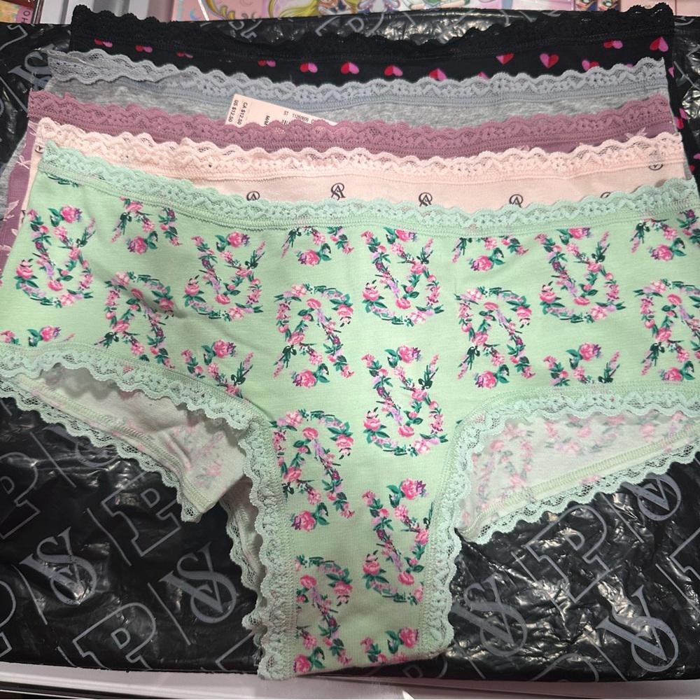 Victoria's Secret 5-Pack Lace Waist Cotton Cheeky Panties